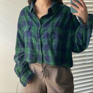 Vintage Cropped Flannel Shirt